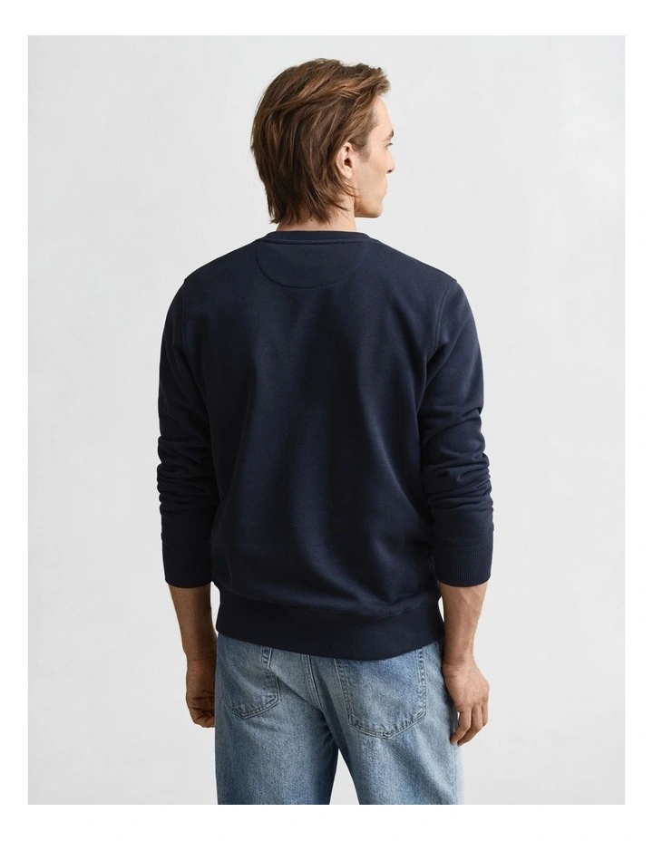 Shield Crew Neck Sweatshirt in Evening Blue image 2