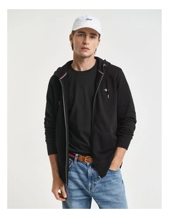 Shield Zip Hoodie in Black