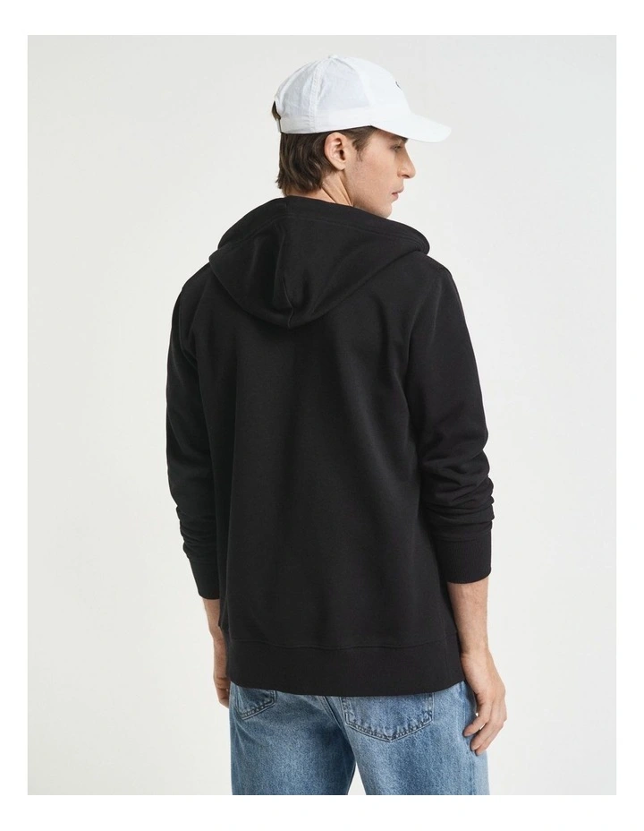 Shield Zip Hoodie in Black image 2