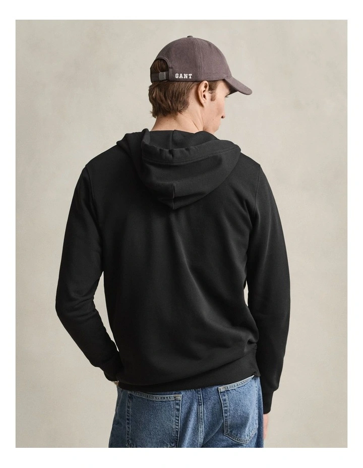 Shield Zip Hoodie in Black image 2