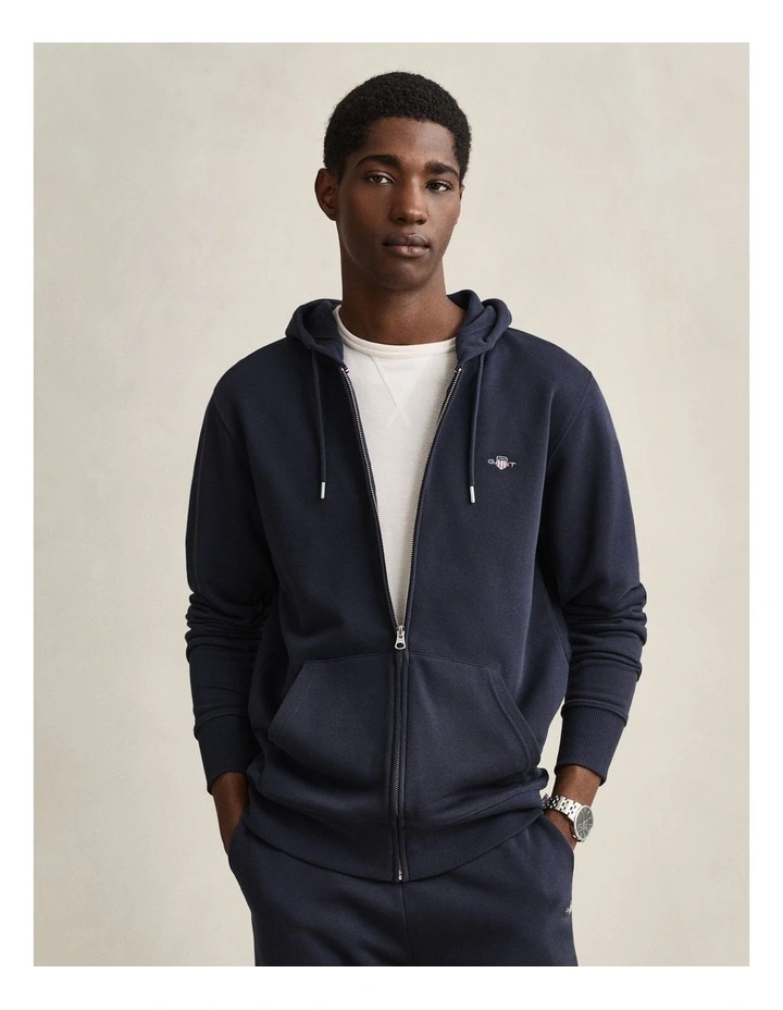Shield Zip Hoodie in Evening Blue image 1