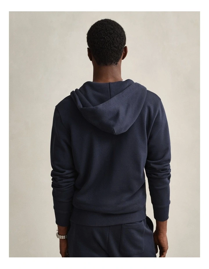 Shield Zip Hoodie in Evening Blue image 2