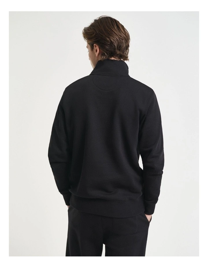 Shield Half Zip Sweater in Black image 2