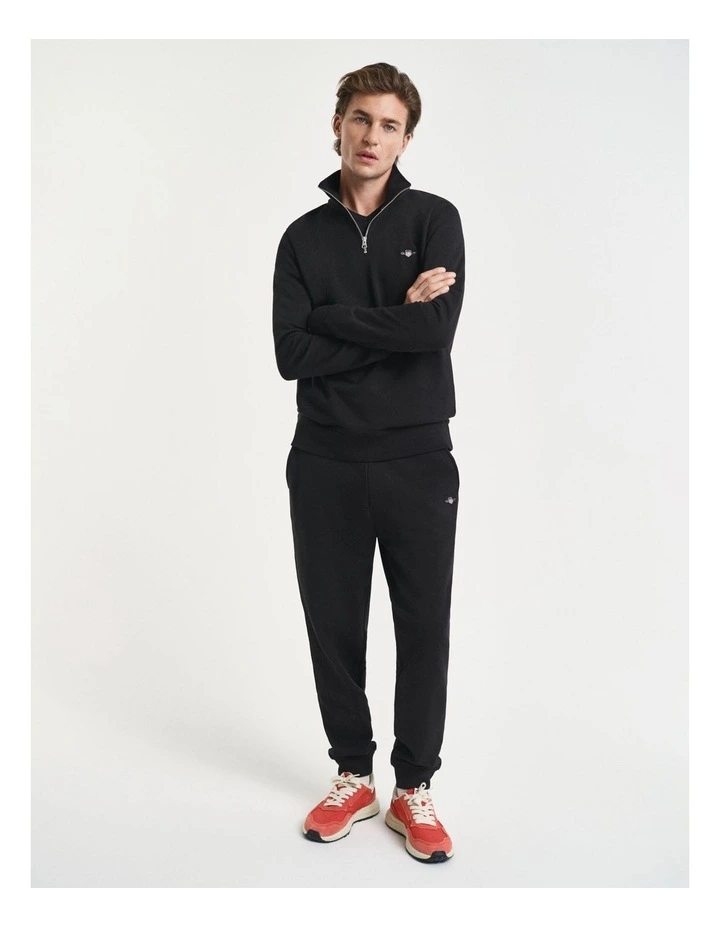 Shield Half Zip Sweater in Black image 3