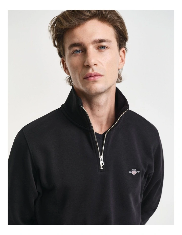 Shield Half Zip Sweater in Black image 4