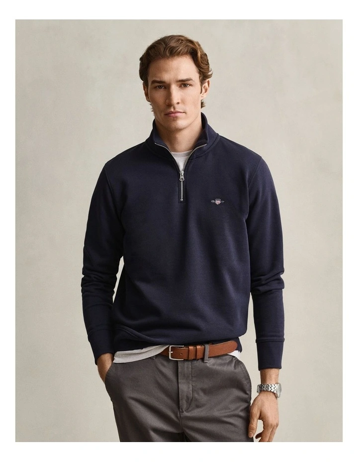 Shield Half-Zip Sweatshirt in Evening Blue image 1