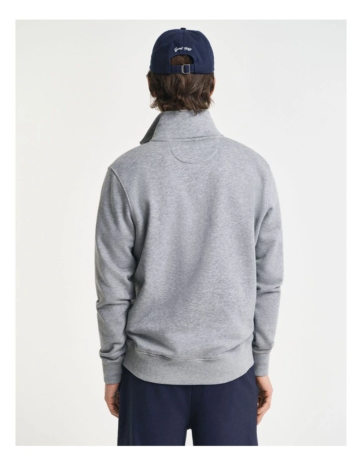 Shield Half Zip Sweater in Grey Melange image 2