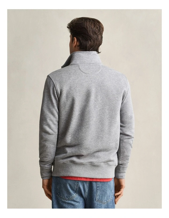 Shield Half Zip Sweater in Grey Melange image 2