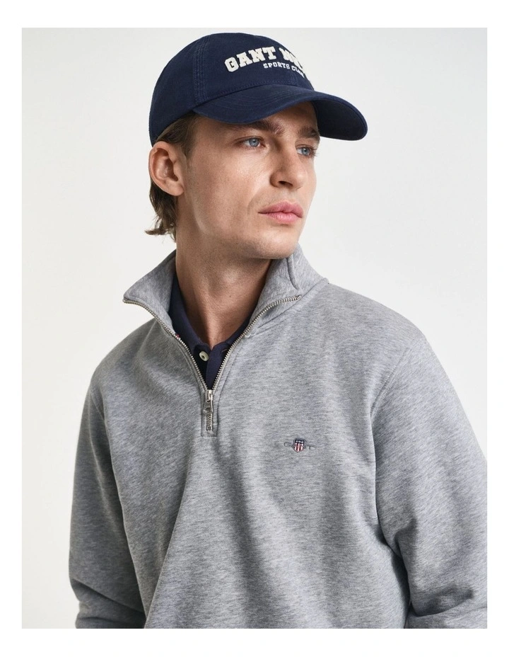 Shield Half Zip Sweater in Grey Melange image 3
