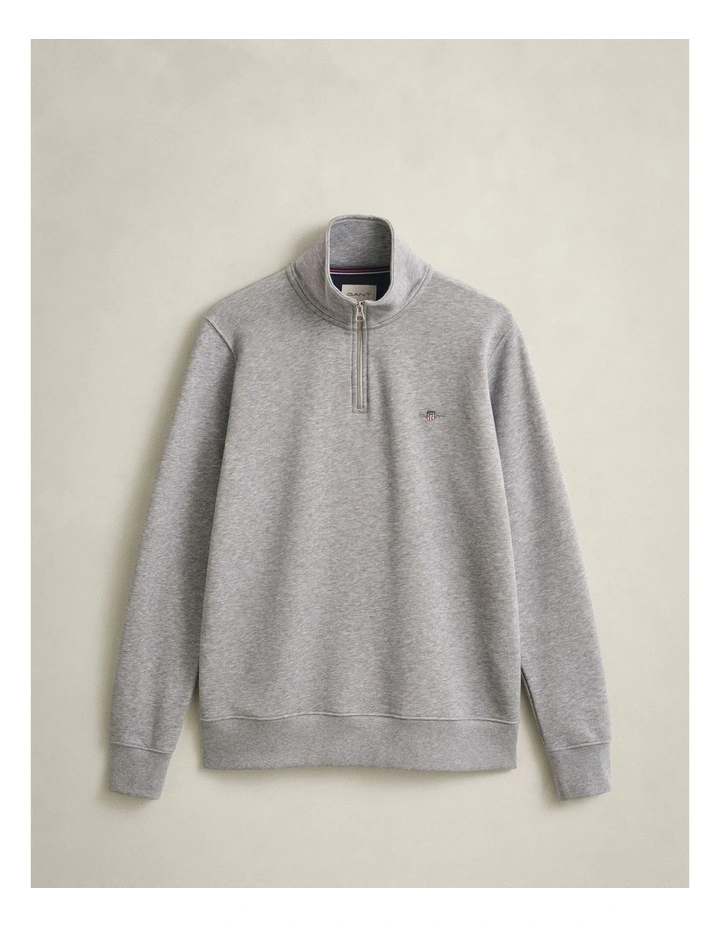 Shield Half Zip Sweater in Grey Melange image 5