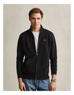 Shield Zip Sweatshirt in Black