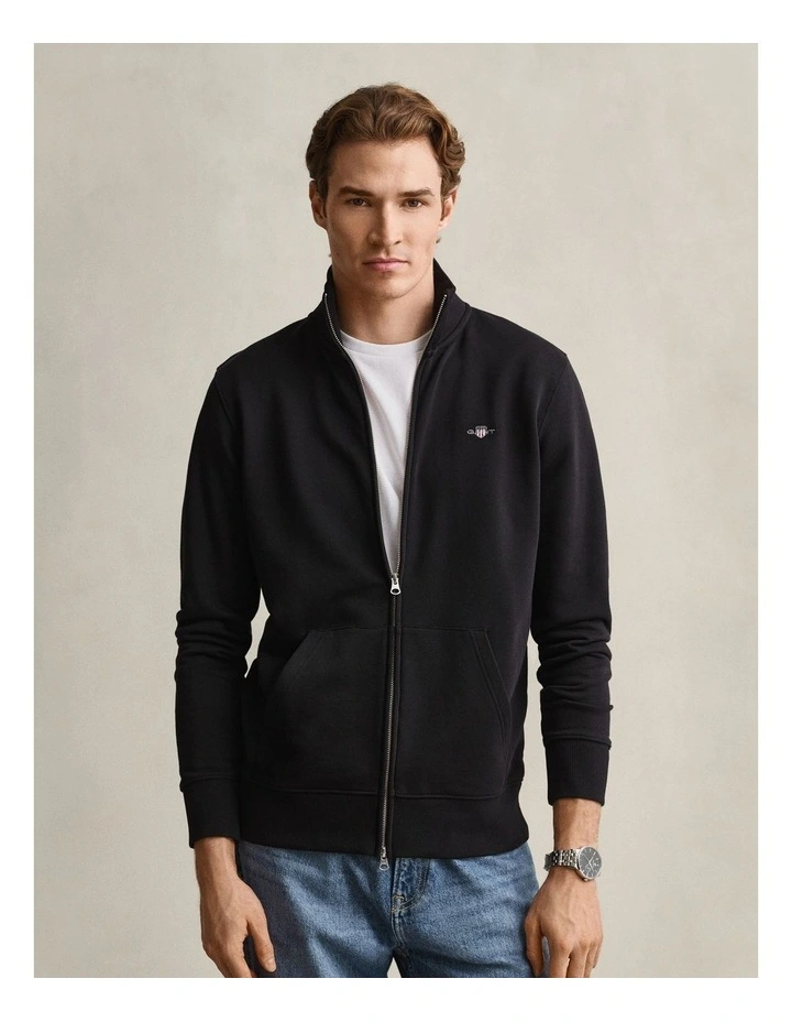 Shield Zip Sweatshirt in Black image 1