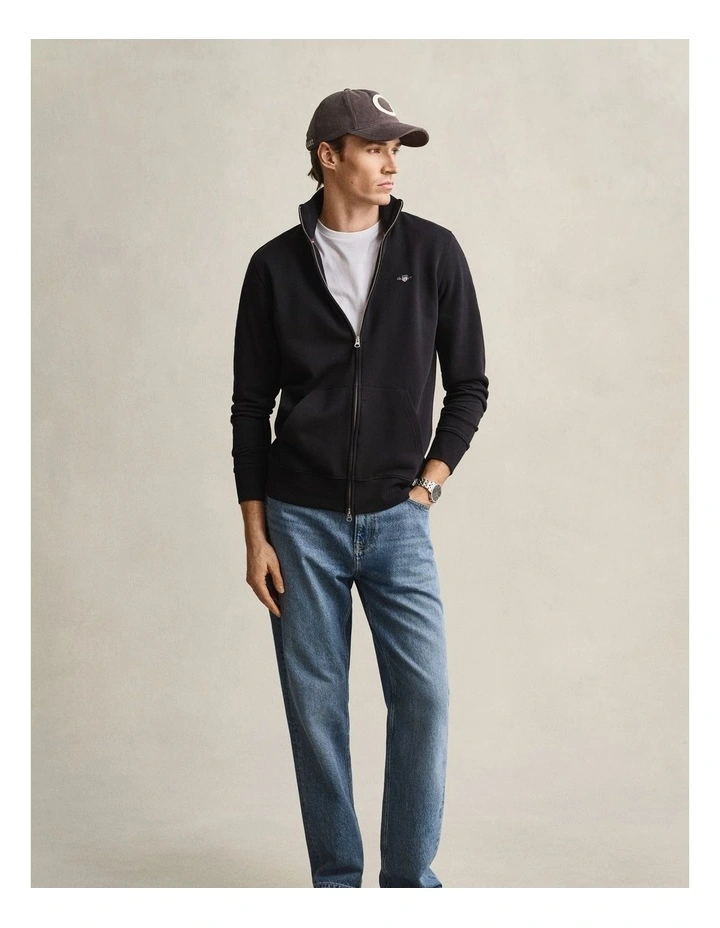 Shield Zip Sweatshirt in Black image 3