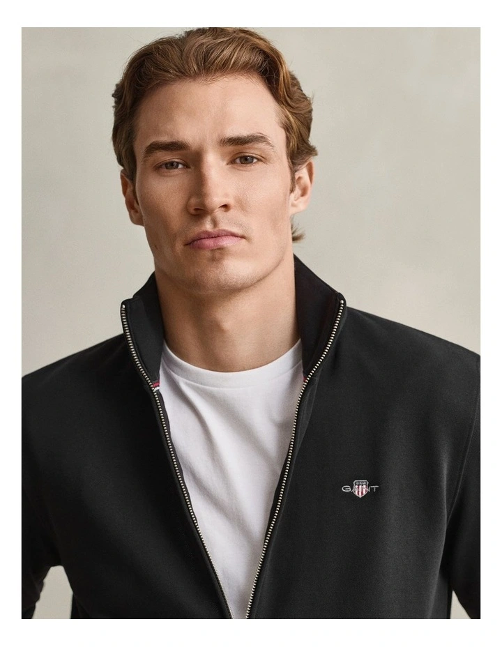Shield Zip Sweatshirt in Black image 4