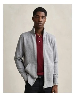 Shield Zip Sweatshirt in Grey Melange