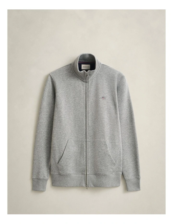 Shield Zip Sweatshirt in Grey Melange image 5
