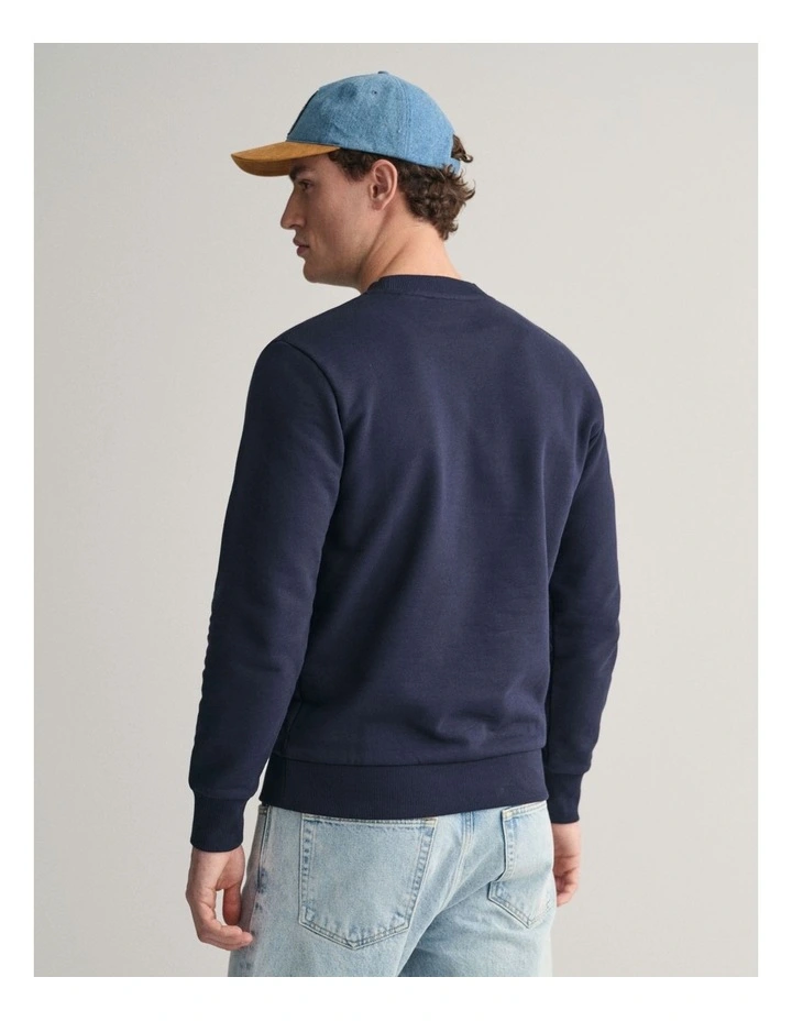 Tonal Archive Shield Crew Neck Sweatshirt in Evening Blue image 2