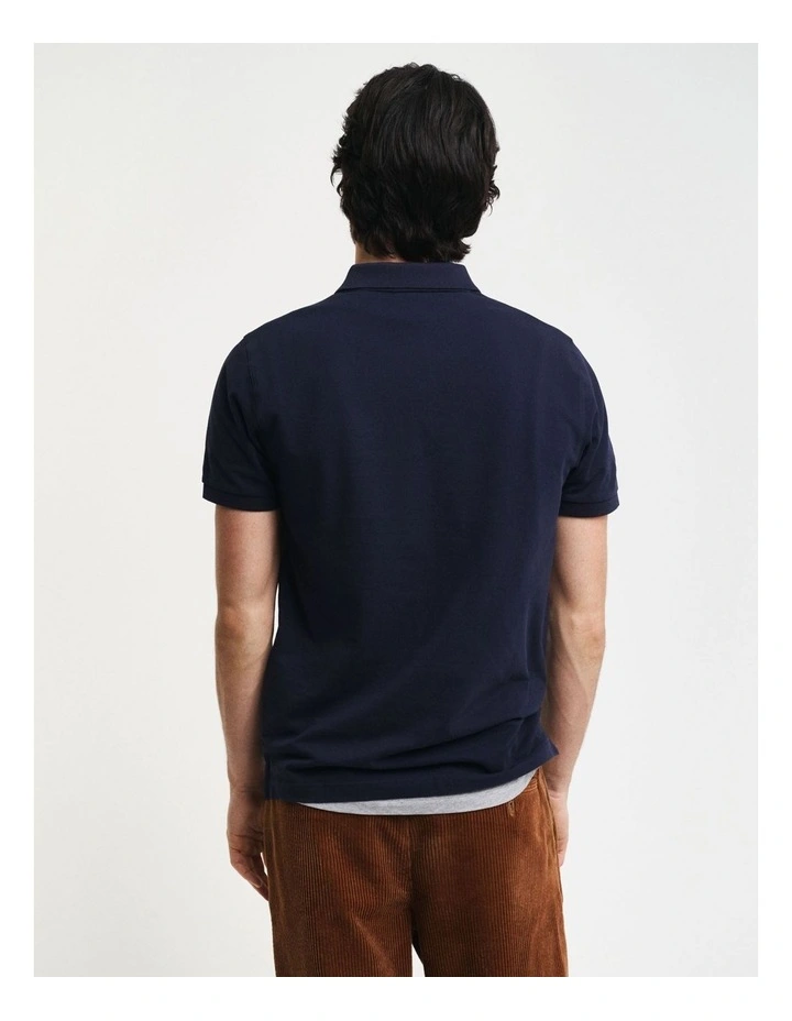 Tonal Shield Polo Shirt in Evening Blue image 2