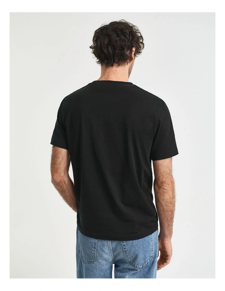 Embroidered Archive Shield T-Shirt in Black image 2