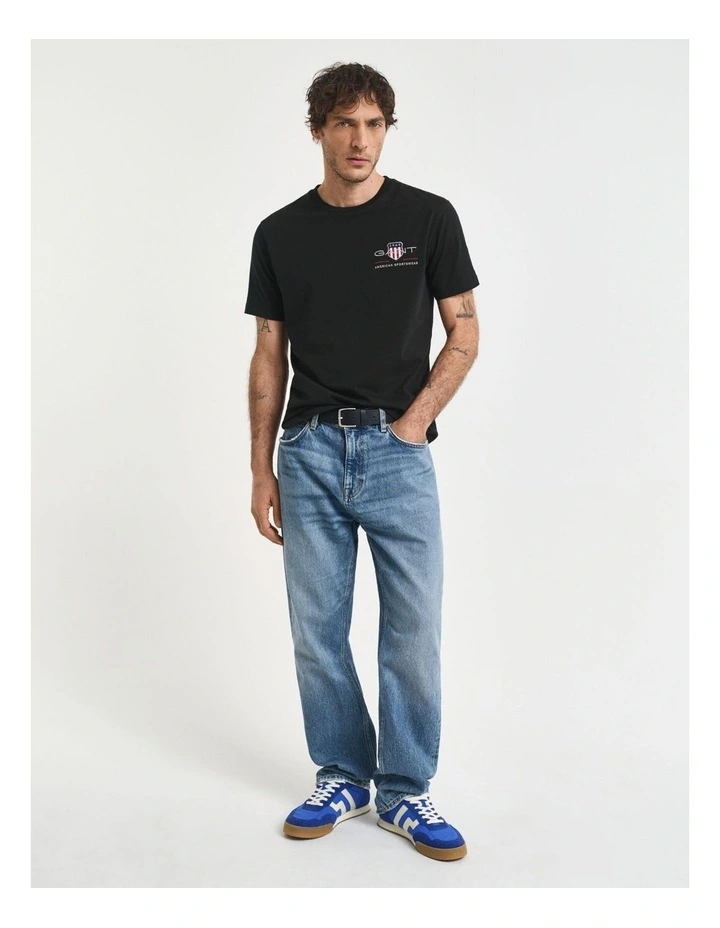 Embroidered Archive Shield T-Shirt in Black image 3