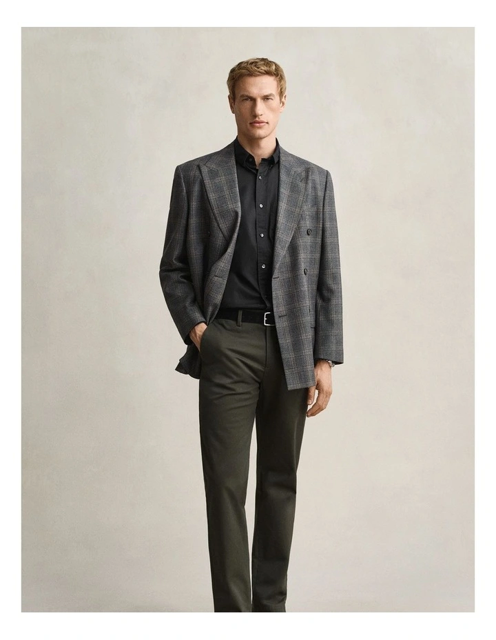 Regular Fit Poplin Shirt in Black image 6
