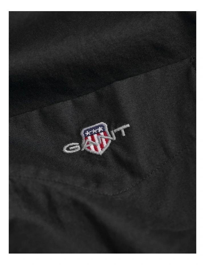 Regular Fit Poplin Shirt in Black image 6