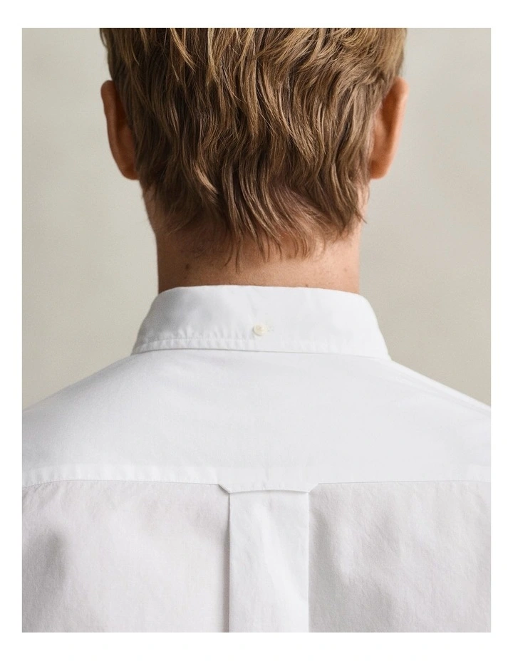 Regular Fit Poplin Shirt in White image 4