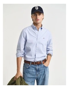 Slim Fit Poplin Shirt in Light Blue