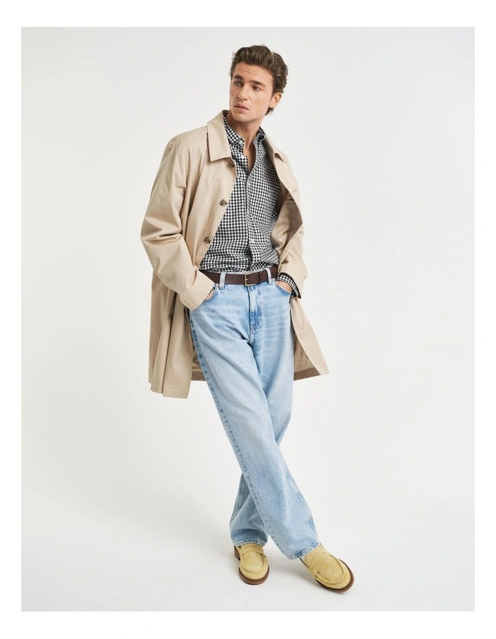 Regular Fit Gingham Poplin Shirt in Black image 4