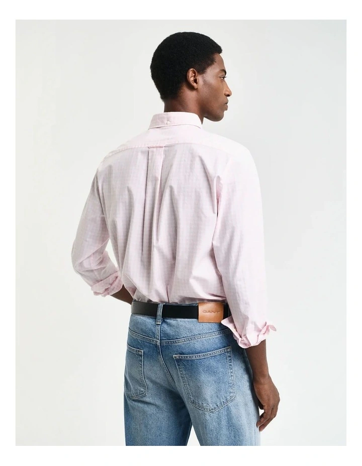 Regular Fit Gingham Poplin Shirt in Light Pink image 2