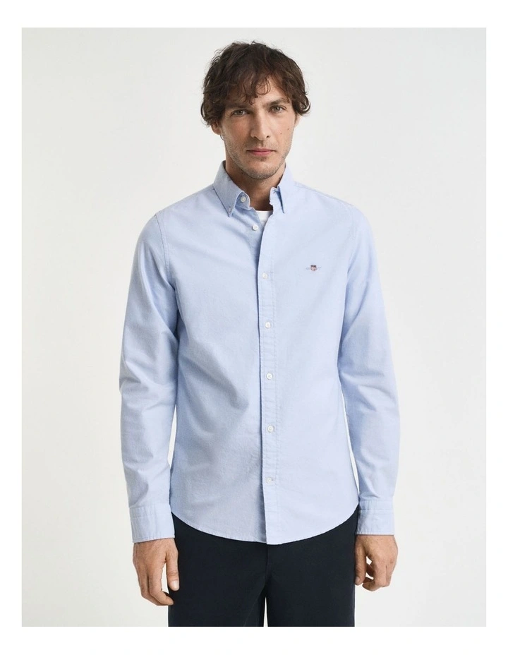 Slim Fit Oxford Shirt in Light Blue image 3