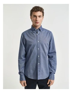 Slim Fit Oxford Shirt in Persian Blue