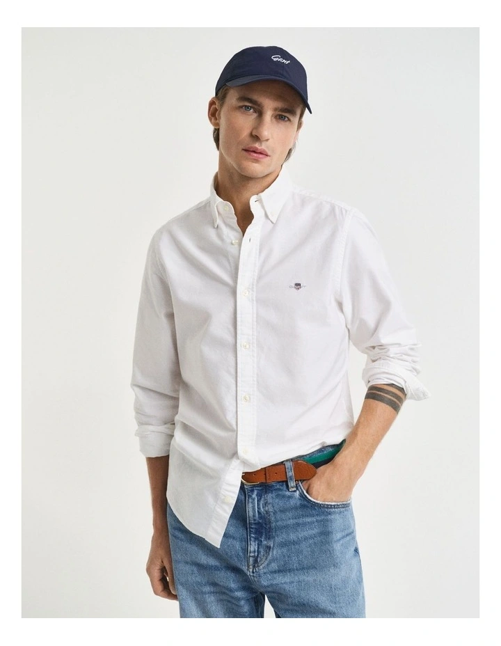 Slim Fit Oxford Shirt in White image 1