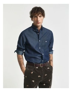 Regular Fit Indigo Shirt in Dark Indigo