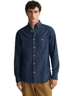 Regular Fit Indigo Shirt in Dark Indigo