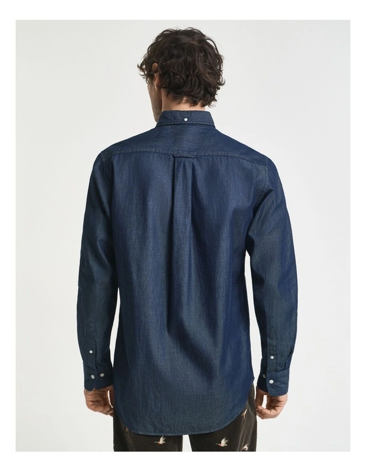 Regular Fit Indigo Shirt in Dark Indigo image 2