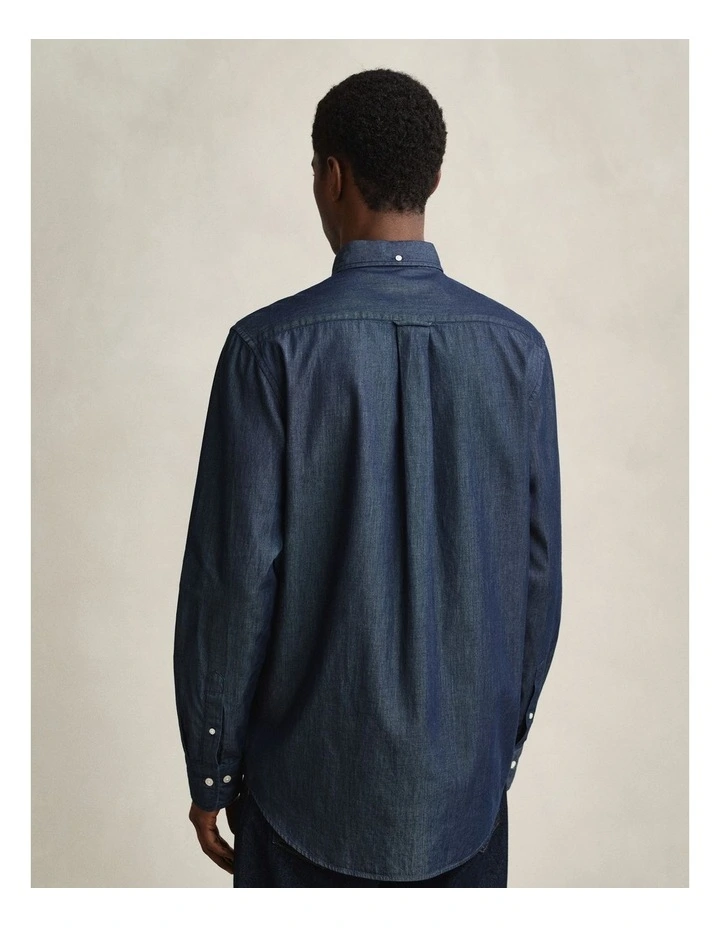 Regular Fit Indigo Shirt in Dark Indigo image 2