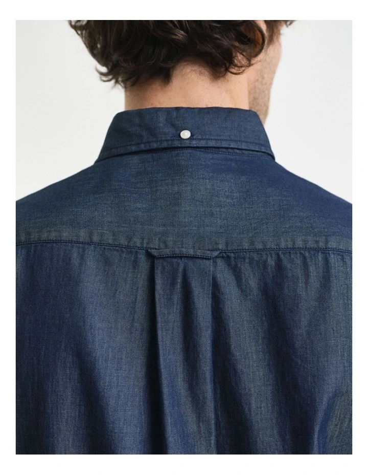 Regular Fit Indigo Shirt in Dark Indigo image 4
