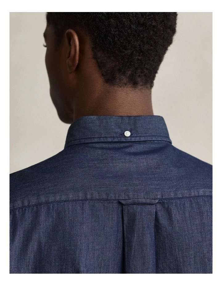 Regular Fit Indigo Shirt in Dark Indigo image 4