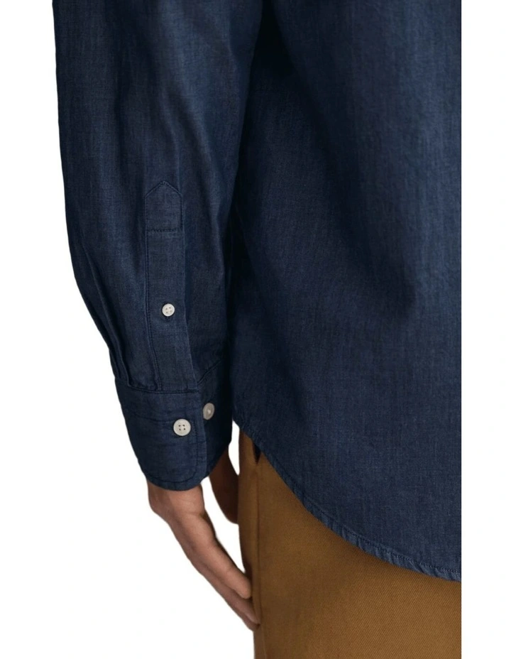 Regular Fit Indigo Shirt in Dark Indigo image 4