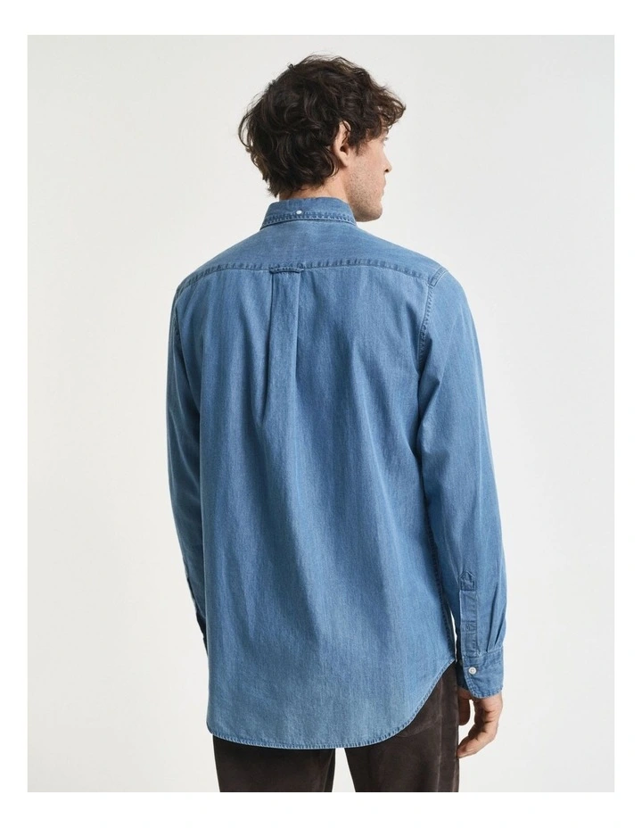 Regular Fit Indigo Shirt in Semi Light Blue image 2