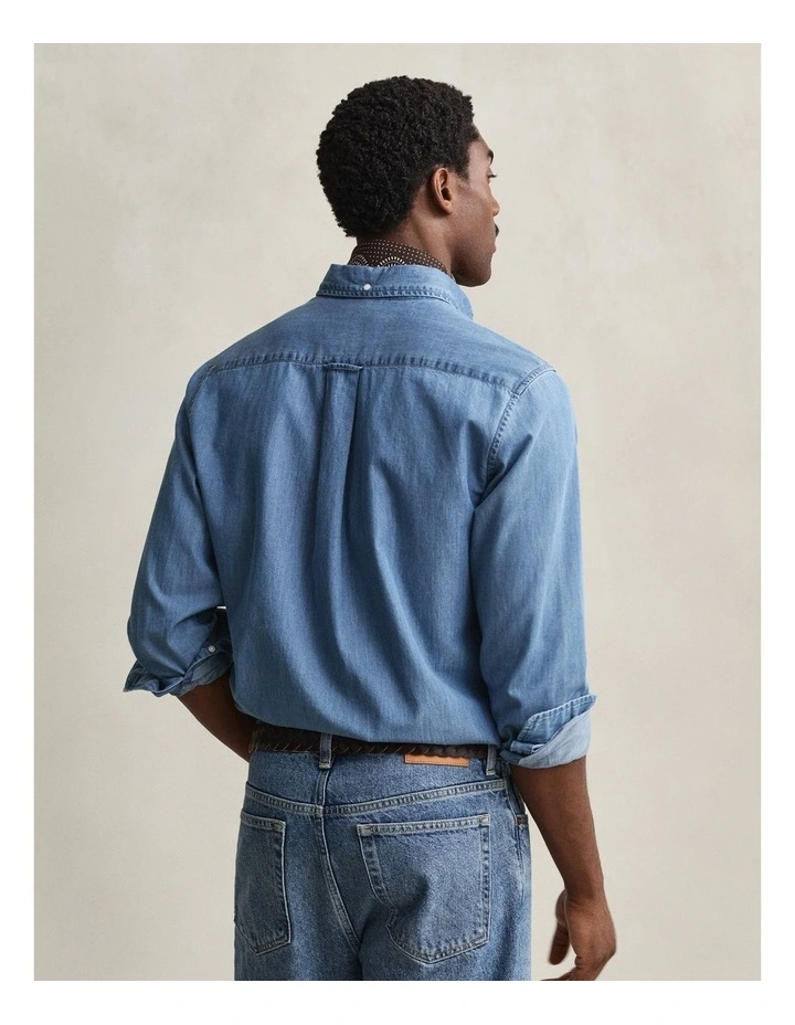 Regular Fit Indigo Shirt in Semi Light Blue image 2