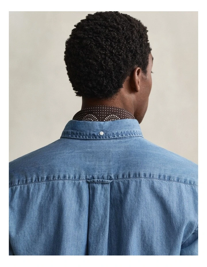 Regular Fit Indigo Shirt in Semi Light Blue image 4