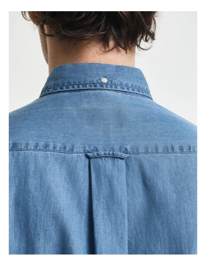Regular Fit Indigo Shirt in Semi Light Blue image 5