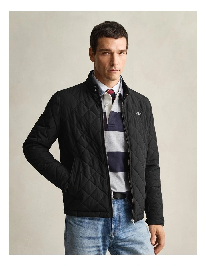 Quilted Windcheater Jacket in Black image 1