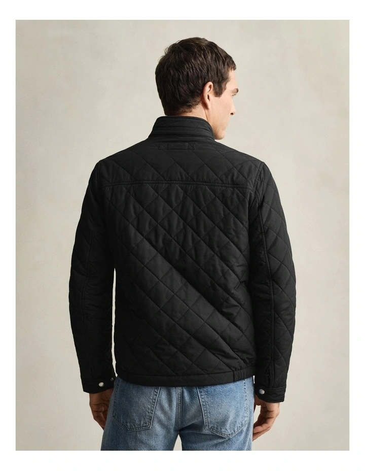 Quilted Windcheater Jacket in Black image 2