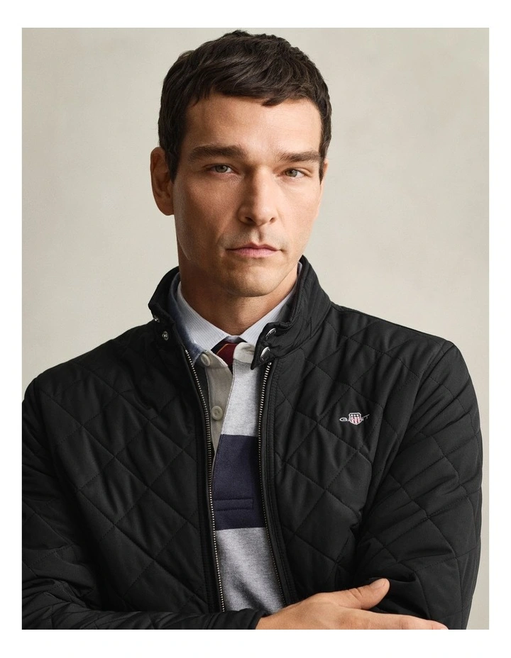 Quilted Windcheater Jacket in Black image 3