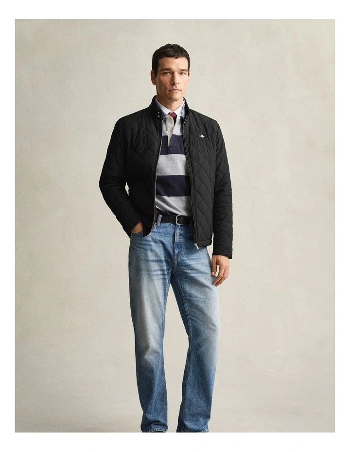 Quilted Windcheater Jacket in Black image 5