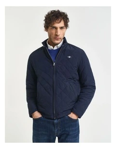 Quilted Windcheater Jacket in Evening Blue