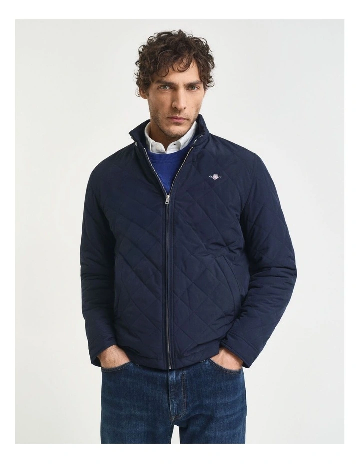 Quilted Windcheater Jacket in Evening Blue image 1